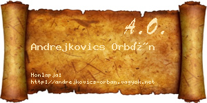 Andrejkovics Orbán névjegykártya